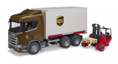 Bruder 3582 Logistická Scania UPS s vysokozdvižným vozíkem