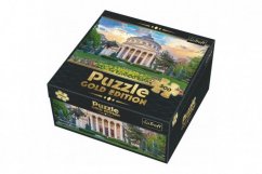 Puzzle Romanian Atheneum, Bukarest, Románia - Arany kiadás 500 darab 48x34cm 48x34cm dobozban 26x26x10cm