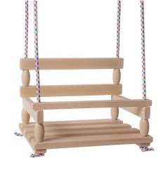Balançoire en bois naturel