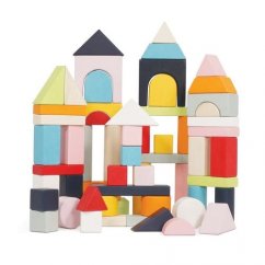 Le Toy Van Petilou Blocchi colorati in sacchetto di cotone 60 pezzi