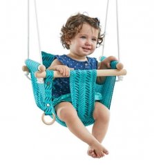 Detská textilná hojdačka 100% bavlna tyrkysová