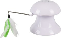 Flamingo Interaktivní hračka pro kočky lazer a peří 2v1 18x17cm