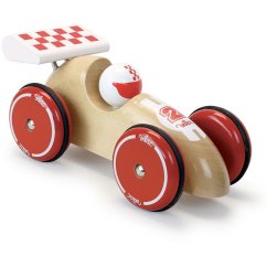 Vilac Racing car XL natural cu aripă albă