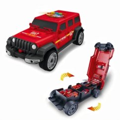 Jeep strażacki z samochodami