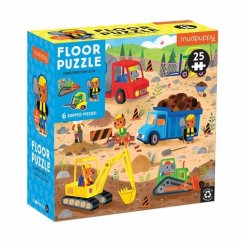 Mudpuppy Puzzle de sol voitures en construction 25 pièces