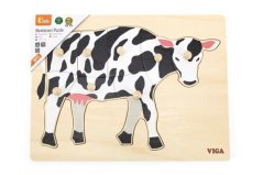 Drevené Montessori puzzle - krava