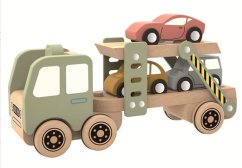 Transportor de mașini din lemn 2Kids Toys