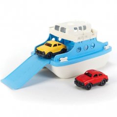 Jucării verzi Feribot albastru și alb cu mașini