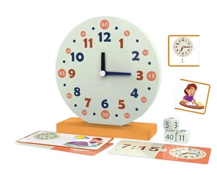 Horloge pédagogique en bois