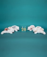 Doudou Dárková sada - Plyšový králíček s béžovou bambulkou 25 cm
