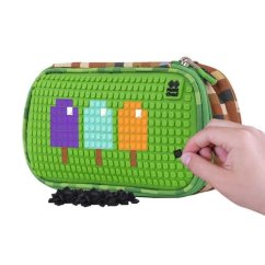 PIXIE CREW student pencil case green large panel