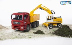 Bruder 2751 tehergépkocsi MAN+bagr LIEBHERR