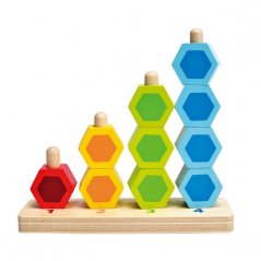 Hape Stringing formes hexagonales colorées