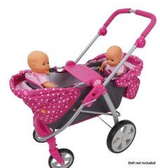 Cărucior sibling pentru păpuși - Polka Dot