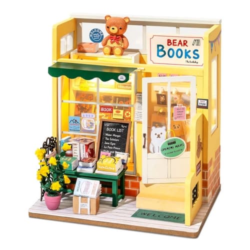 RoboTime Miniatura Casa de casa de urs librărie