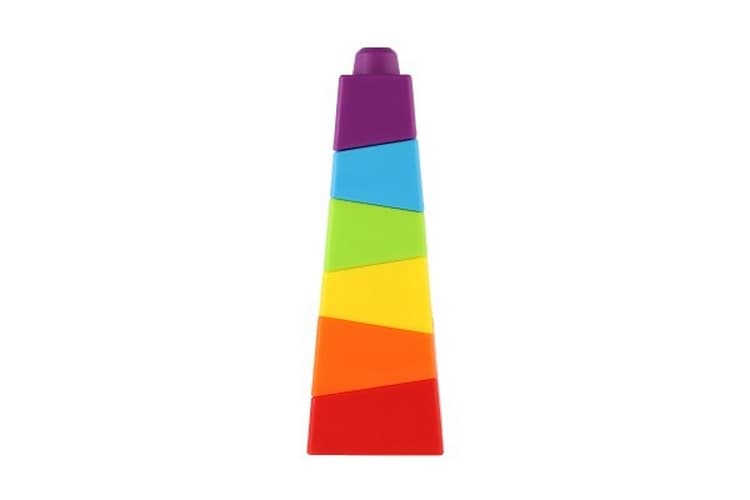 Wieża/Piramida nachylona kolorowa układanka 6szt plastikowa w pudełku 8x21x8cm 18m+