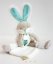 Doudou Zestaw upominkowy - pluszowy króliczek z kocykiem 31 cm turkusowy
