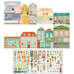 Petit Collage Autocolante reutilizabile cu scena My Little Town