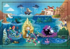 Puzzle 1000 piese Harta Disney - Mica Sirenă