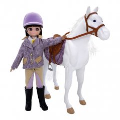 Muñeca Lottie jinete con caballo