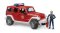 Bruder 2528 Jeep Wrangler Rubicon camion de pompieri Bruder 2528 cu figurină și accesorii
