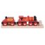 Bigjigs Rail Locomotive rouge avec tender + 3 rails