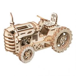 RoboTime 3D Tractorul de puzzle mecanic din lemn