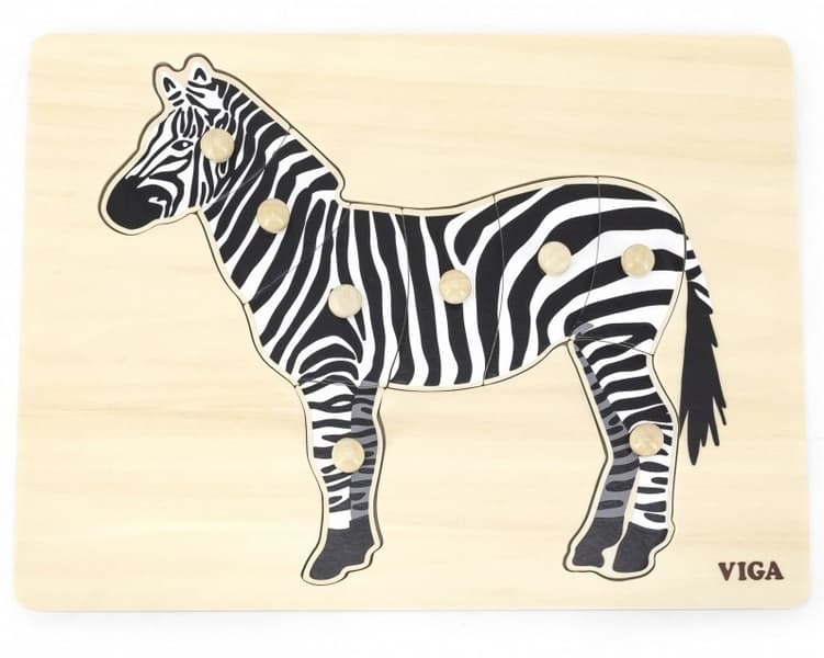 Puzzle Montessori in legno Viga - zebra