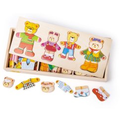 Bigjigs Toys Puzzle della famiglia di orsi da vestire