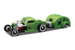Maisto - Design Tow & Go, rimorchio da viaggio Chevrolet Pick-up del 1936, 1:64