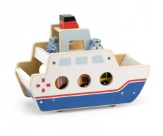 Barcă de puzzle din lemn cu mașini