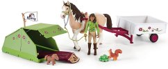 Schleich 42533 Sarah s koňom a zvieratami pri kempovaní