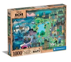 Puzzle 1000 elementów – mapa Disneya z filmu „101 dalmatyńczyków”