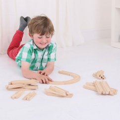Bigjigs Rail Jeu de rails en bois 24 pièces