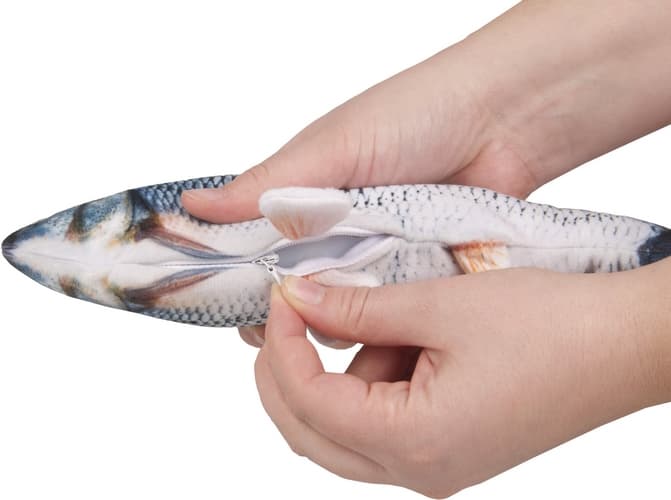 Flamingo Flounder Elektronická hračka pro kočky Ryba Šedá 29cm