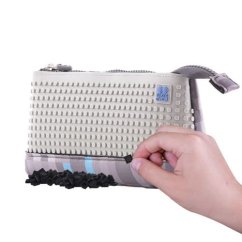 PIXIE CREW geantă mare gri-albastru