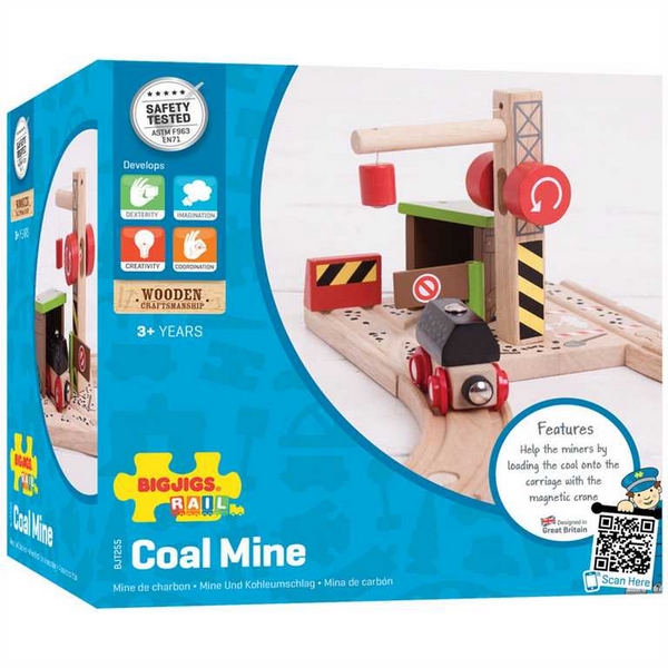 Bigjigs Rail Mine de charbon avec grue