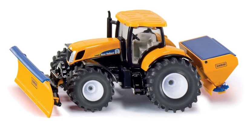 SIKU Super 2940 - Ciągnik z przednim pługiem i rozsiewaczem soli, 1:50