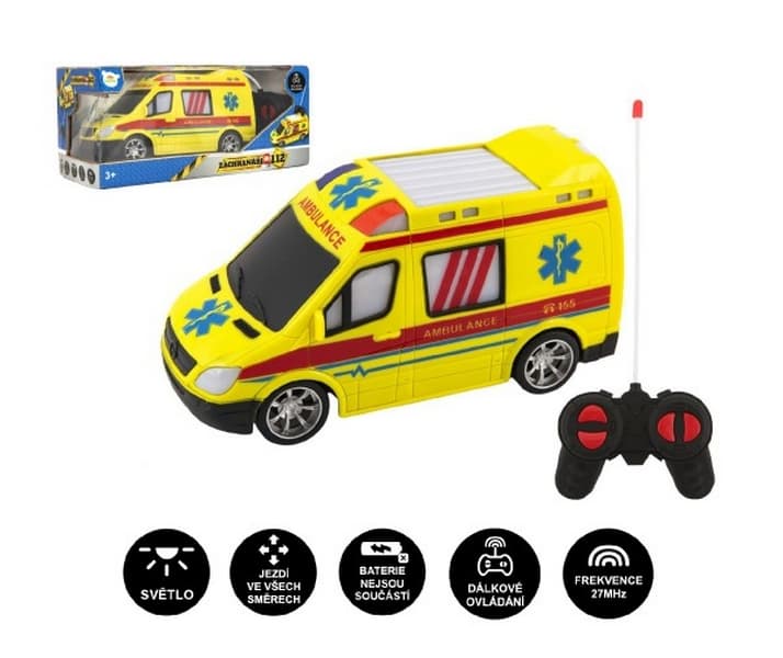 Mașină RC ambulanță 27MHz cu lumină