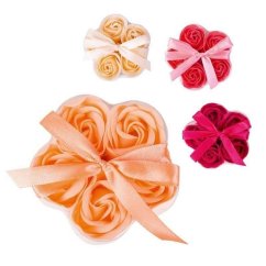 Savon fleurs de rose 5x3g dans une boîte en forme de fleur, SALSA