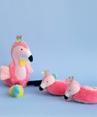 Zestaw upominkowy Doudou - Pierwsze buciki z flamingami 0-6 miesięcy