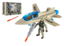 Sada vojenská stíhačka + vojak s príslušenstvom