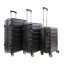 Bavy Cestovní kufr skořepinový Ribs Black - set 3 ks
