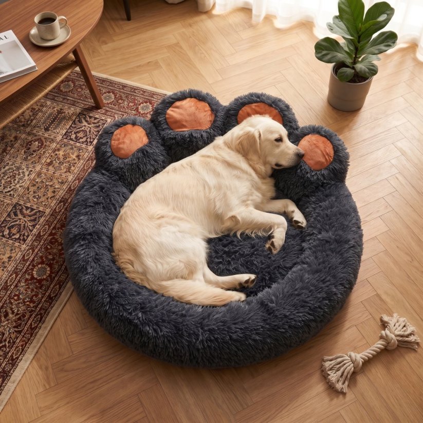 Pat pentru animale de companie „Lăbuță”, gri închis, 90 cm