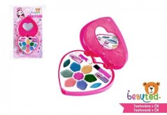 Set de maquillage pour enfants palette beauted heart avec miroir sur carte 18,5x33x3cm