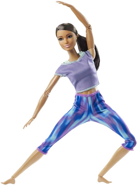 Barbie V pohybu - Varianty: GXF04 blondýna,modré triko