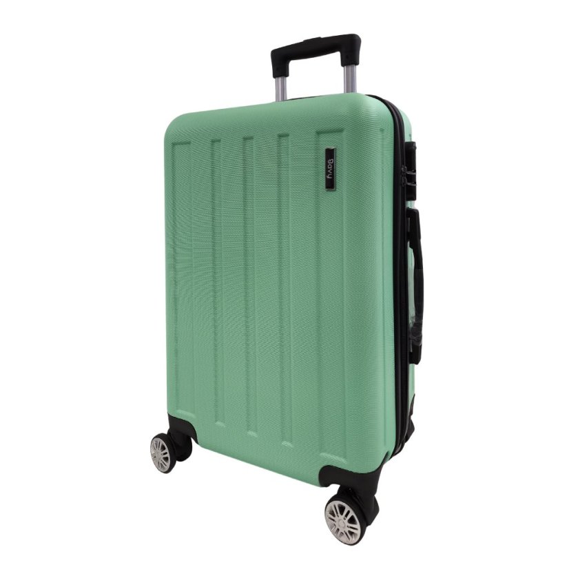 Bavy Valiză de călătorie cu carcasă rigidă 20" Stripes Light green