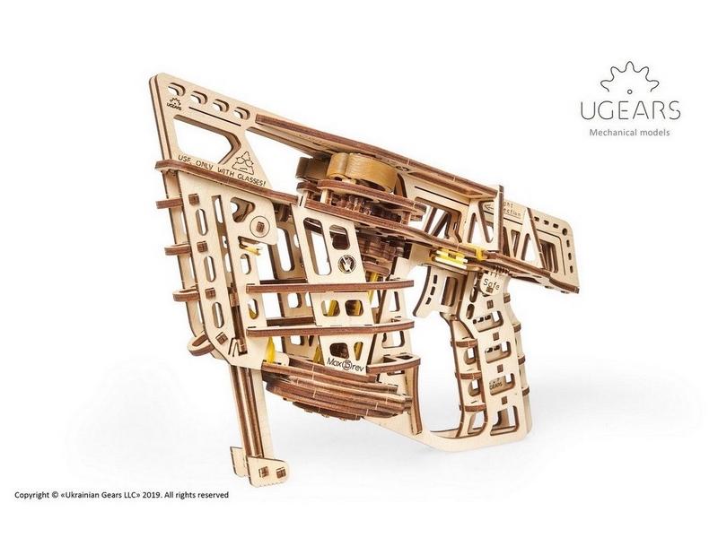 Ugears 3D Rompecabezas Mecánico de Madera Avión de Expulsión