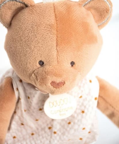 Doudou Dárková sada - plyšová hračka medvídek s dečkou 28 cm