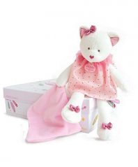 Doudou Set de regalo - gato de peluche con manta 26 cm
